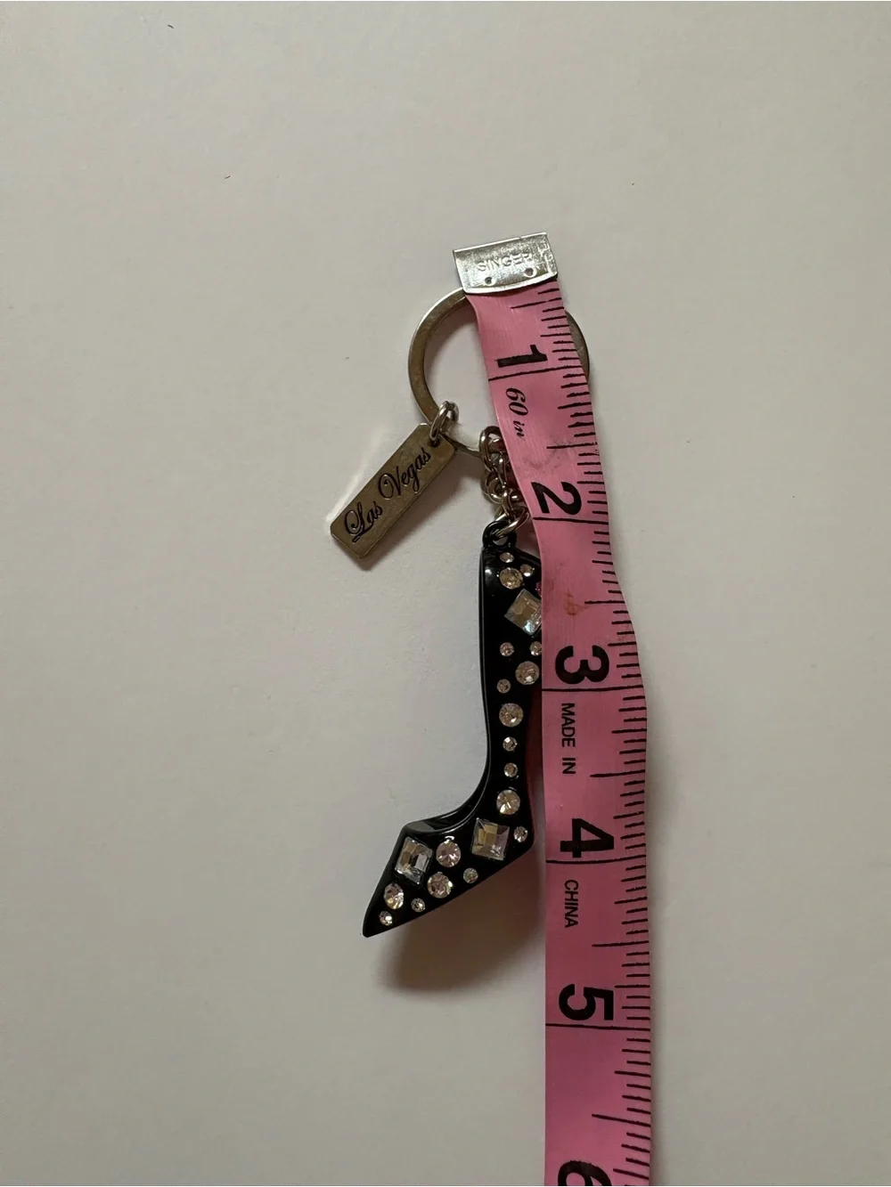 Unbranded Black High Heel red bottom Keychain with Rhinestones